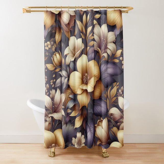 Sunlit Petals and Purple Haze Shower Curtain (Creator Uploaded)