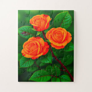 Sunlit Petals | Radiant Orange Blooms Jigsaw Puzzle