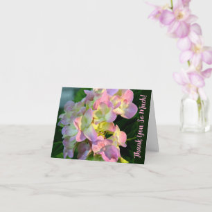 Sunlit Pink Hydrangea Thank You So Much Card
