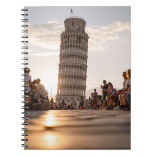 Sunlit Pisa Tower Street View Notebook
