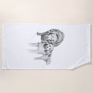 Sunlit Rest, Playful Friends Beach Towel