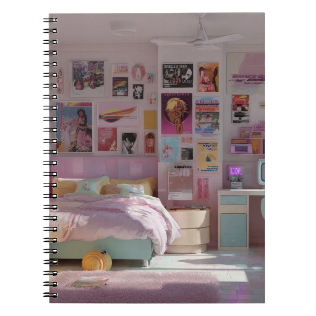 Sunlit Retro Poster Wall Bedroom Notebook (Front)