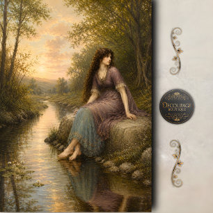 Sunlit River Maiden Decoupage Tissue Paper
