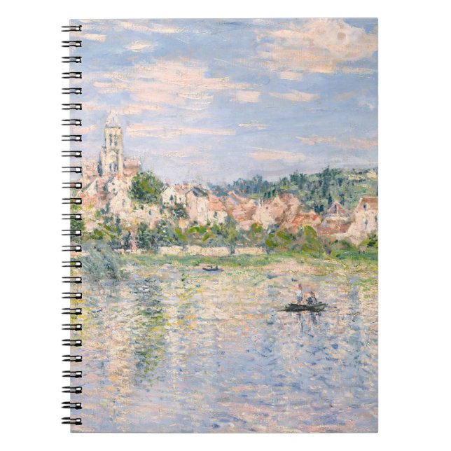 Sunlit Riverside Village Impressionist Notebook (Front)