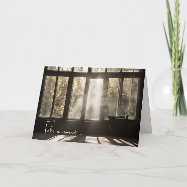 Sunlit Room With Empty Chair  Card (Front)