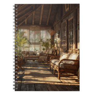 Sunlit Rustic Veranda Notebook