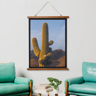 Sunlit Saguaro Cactus Hanging Tapestry