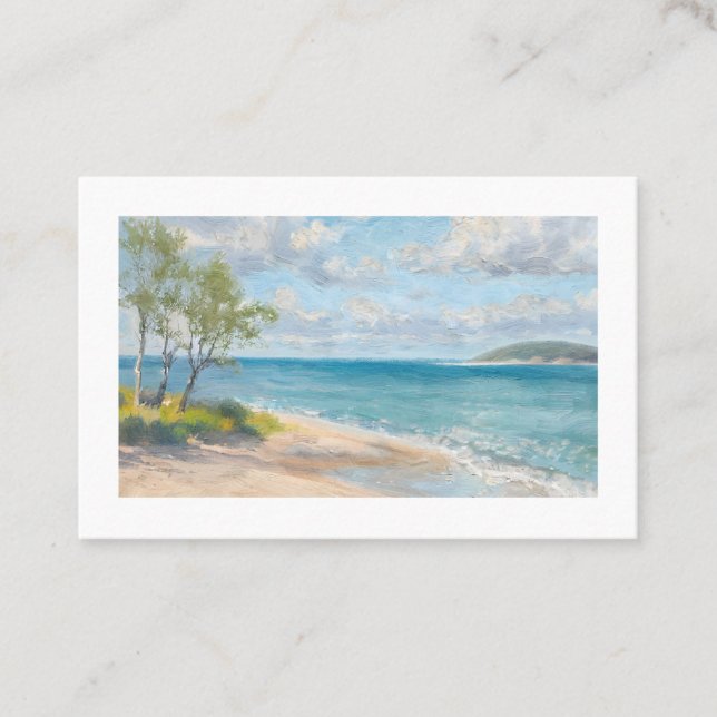 Sunlit Sands and Rolling Waves Business Card (Front)