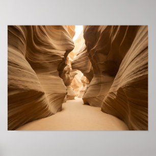 Sunlit Sandstone Canyon Earth Nature Poster