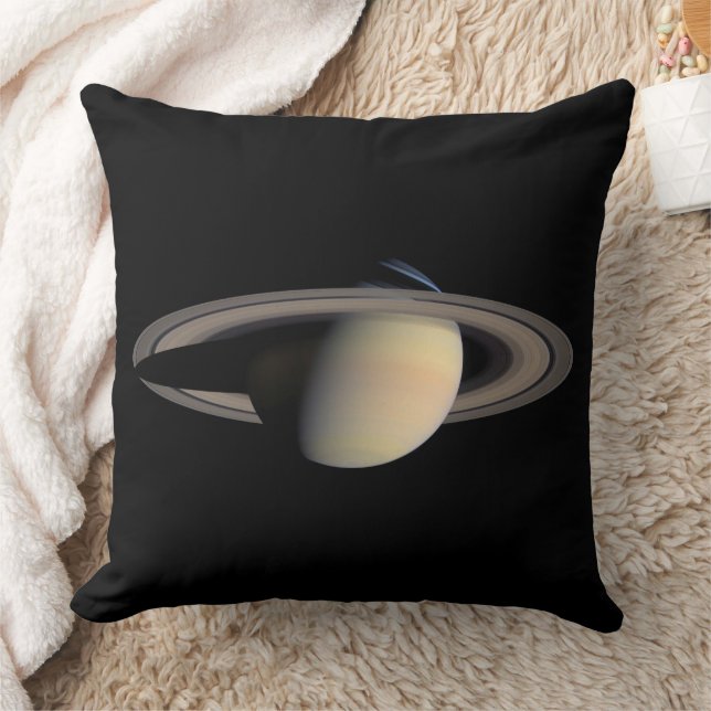 Sunlit Saturn Gas Giant Planet by Cassini Cushion (Blanket)