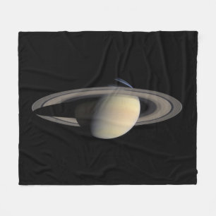 Sunlit Saturn Gas Giant Planet by Cassini Fleece Blanket