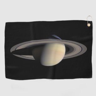 Sunlit Saturn Gas Giant Planet by Cassini Golf Towel