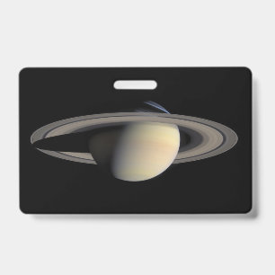 Sunlit Saturn Gas Giant Planet by Cassini ID Badge