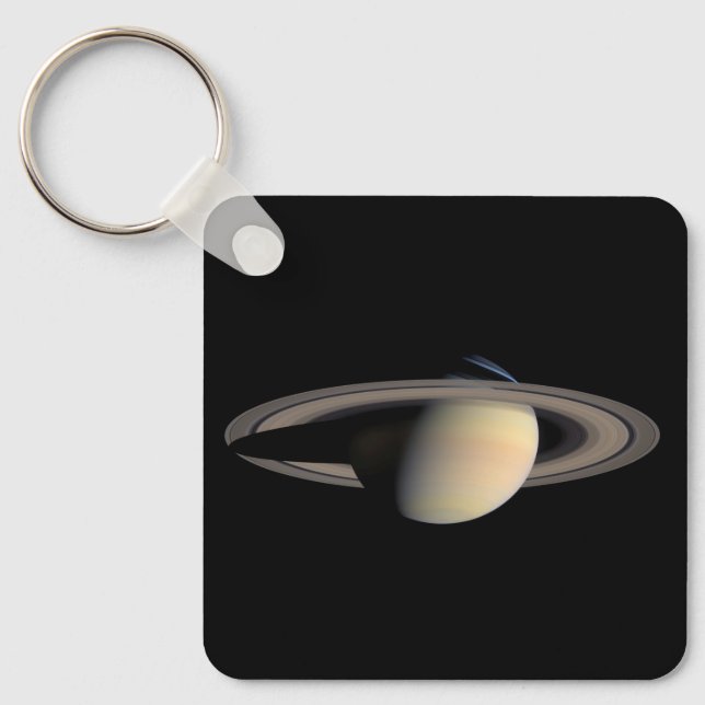 Sunlit Saturn Gas Giant Planet by Cassini Key Ring (Front)