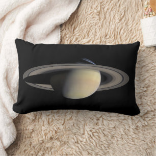 Sunlit Saturn Gas Giant Planet by Cassini Lumbar Cushion
