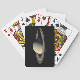 Sunlit Saturn Gas Giant Planet by Cassini Playing Cards