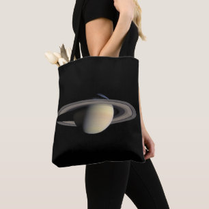 Sunlit Saturn Gas Giant Planet by Cassini Tote Bag