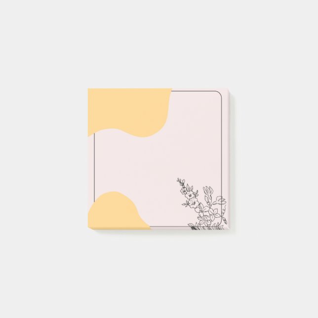 Sunlit Scribbles Floral Post-it Notes (Front)