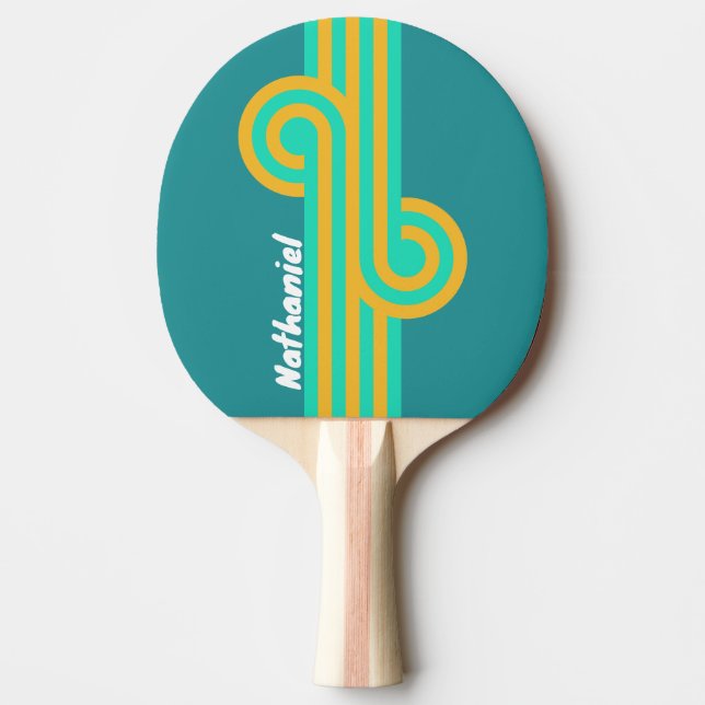 Sunlit Seas Loop with Name Ping Pong Paddle (Front)