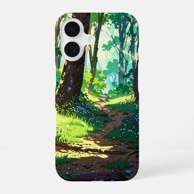 Sunlit Spring Forest iPhone 16 Case (Back)