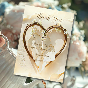 Sunlit Spring Heart Elegant Thank You Card