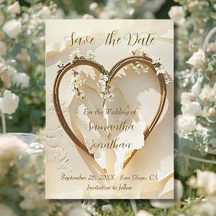 Sunlit Spring Heart  Save The Date