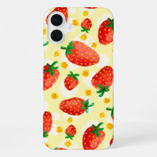 Sunlit Strawberries & Daisies iPhone 16 Plus Case