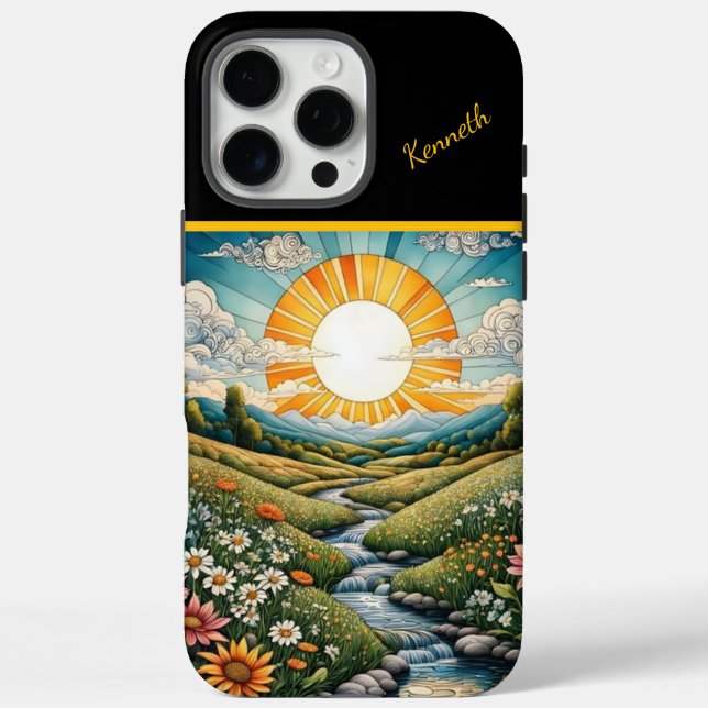 Sunlit Stream In A Meadow Case-Mate iPhone Case (Back)