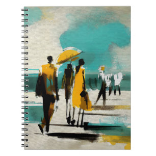 Sunlit Stroll – Abstract Figures In Open Light Notebook