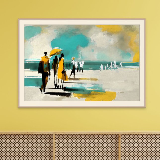 Sunlit Stroll – Abstract Figures In Open Light Poster (Sunlit Stroll – Abstract Figures In Open Light)