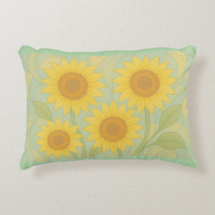 Sunlit Sunflowers – Bold Abstract Floral Design Decorative Cushion