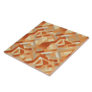 Sunlit Tapestry Radiant Apricot Elegance Ceramic Tile
