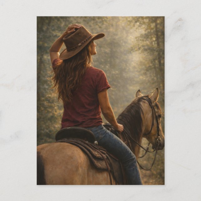 Sunlit Trail | Horse Art | Postcard (Front)