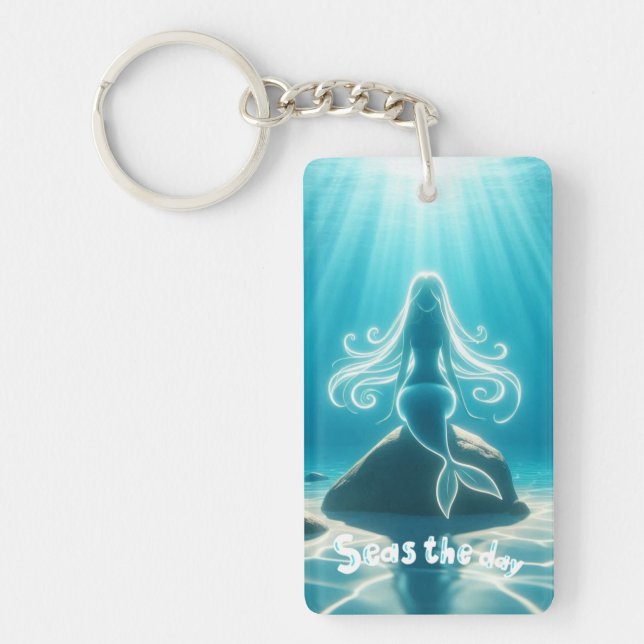 Sunlit, underwater mermaid key ring (Front)
