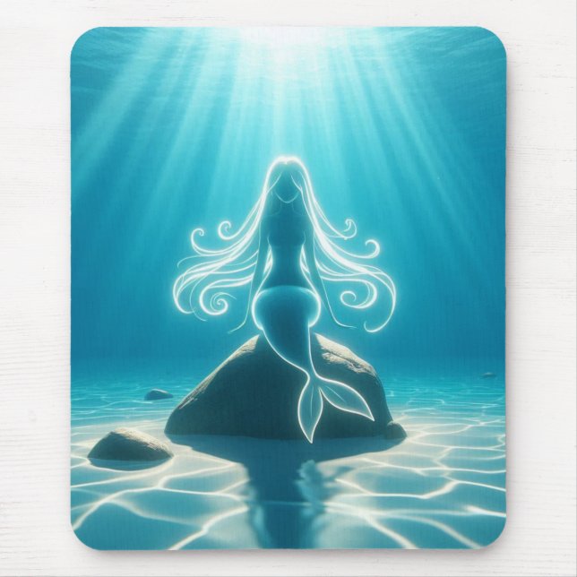 Sunlit, underwater mermaid mouse pad (Front)