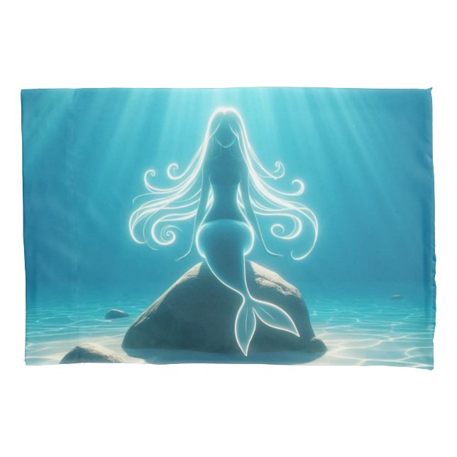 Sunlit, underwater mermaid pillowcase (Front)