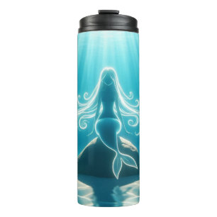 Sunlit, underwater mermaid thermal tumbler