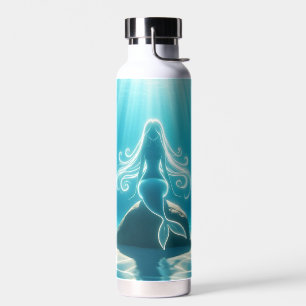 Sunlit, underwater mermaid water bottle