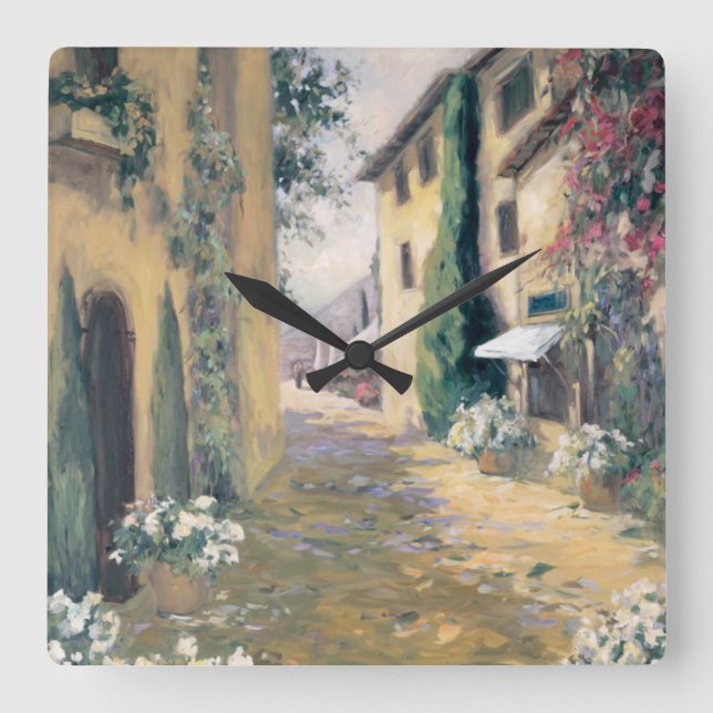 Sunlit Villa I Square Wall Clock (Front)