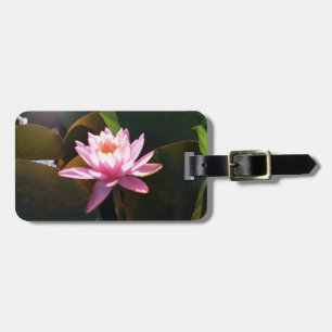 Sunlit Waterlily Pink Floral Water Garden Luggage Tag