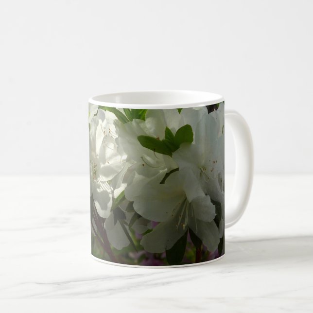 Sunlit White Azaleas Beautiful Spring Flowers Coffee Mug (Front Right)