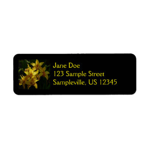 Sunlit Yellow Orchids Floral Return Address Label