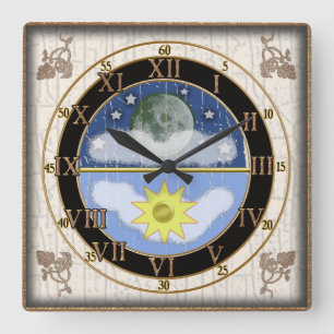 sunmoon dial square wall clock