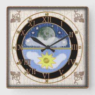 sunmoon dial square wall clock