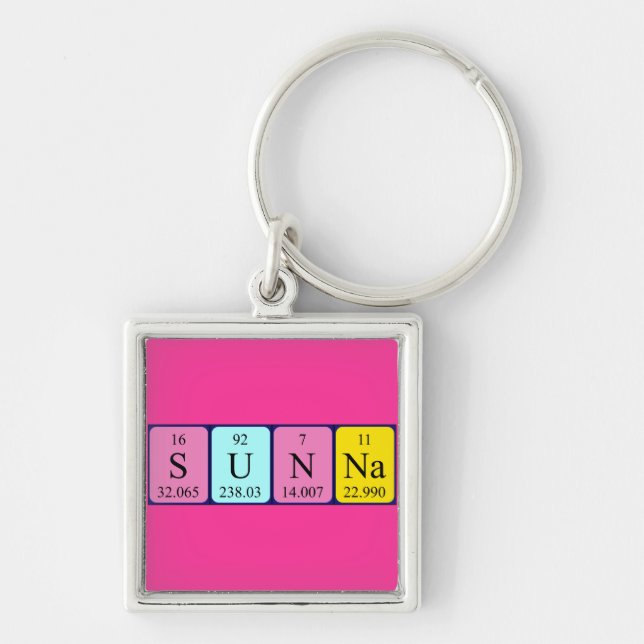 Sunna periodic table name keyring (Front)