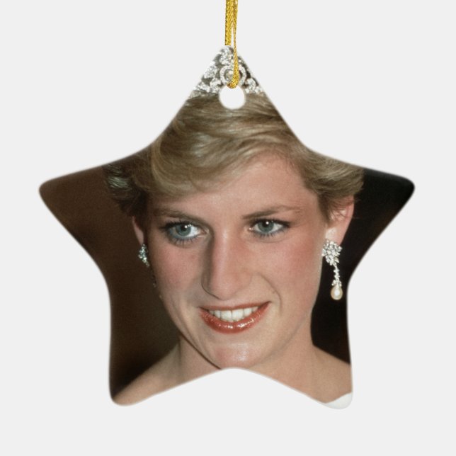 Sunning! HRH Princess of Wales Ceramic Tree Decoration (Back)