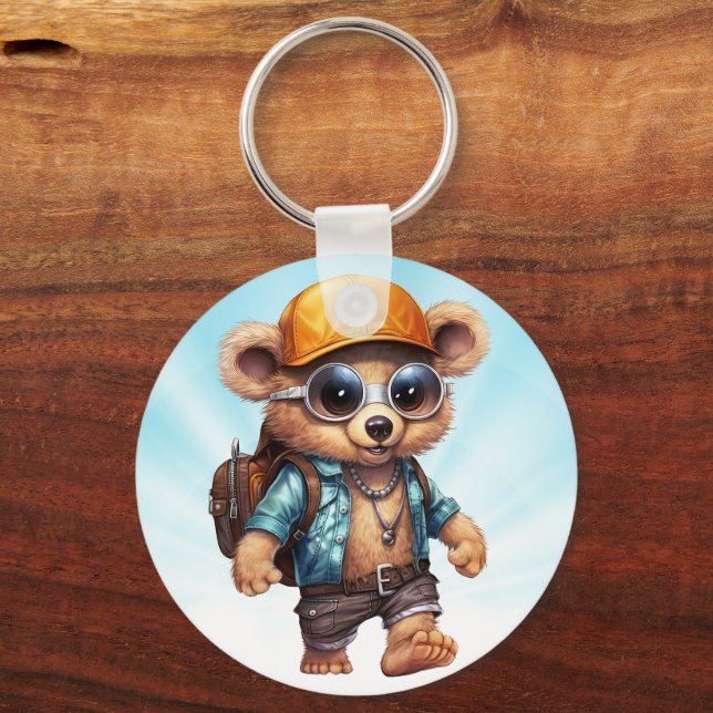 Sunny Adventures with Beachy Bear - Ready for Fun  Key Ring (Front)