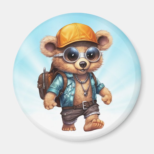 Sunny Adventures with Beachy Bear - Ready for Fun  Magnet (Front)