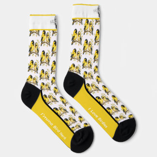 Sunny American Goldfinch Bird Socks
