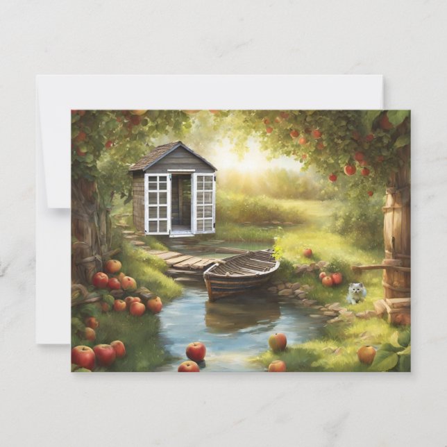 Sunny Apple Orchard Holiday Card (Front)
